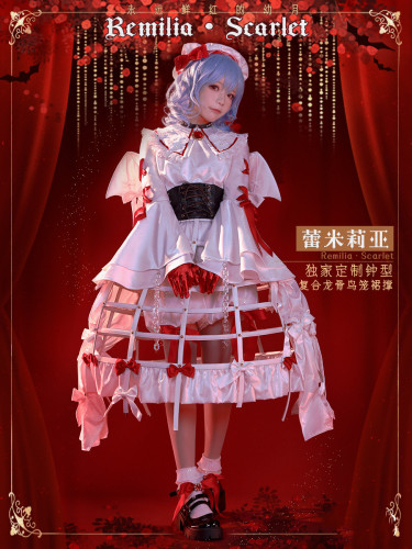 Touhou Project Remilia Scarlet Gothic Lolita Devil Demon Cosplay Costume