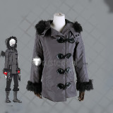 Vtuber ChroNoiR Kanae Kuzuha Nijisanji Down Coat Black Grey Winter Coat Cosplay Costumes