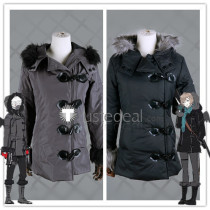 Vtuber ChroNoiR Kanae Kuzuha Nijisanji Down Coat Black Grey Winter Coat Cosplay Costumes