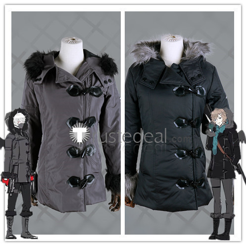 Vtuber Kanae Kuzuha Nijisanji Down Coat Black Grey Winter Coat Cosplay Costumes