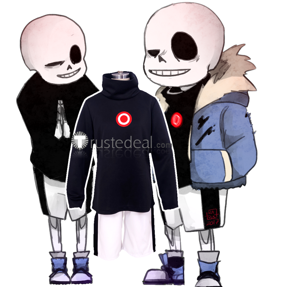 Undertale XTale Sans XSans Cross White Black Cosplay Costume