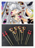 Demon Slayer Kimetsu no Yaiba Daki Cosplay Wigs Oiran Hairpins Accessories