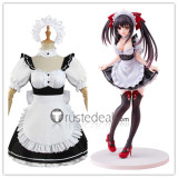 Date A Live Kurumi Tokisaki Maid Figure Black White Cosplay Costume