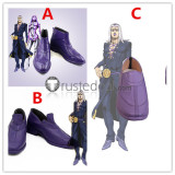 Jojo's Bizarre Adventure Vento Aureo 5 Leone Abbacchio Purple Cosplay Shoes Boots