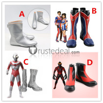 Ultraman Belial Zariba of All Territory ZAT Ultraman Red Silver Cosplay Shoes Boots