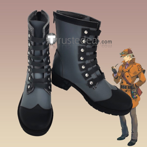 Dai Gyakuten Saiban The Great Ace Attorney Adventures Steampunk Detective Sherlock Holmes Barok van Zieks Cosplay Shoes Boots