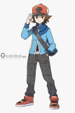 Pokemon Touya Hilbert Cosplay Costume Blue Version