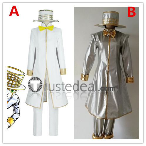 Jojo's Bizarre Adventure Rohan Kishibe Heaven's Door White Silver Cosplay Costumes