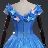 Disney 2015 Film Princess Cinderella Blue Dress Cosplay Costumes