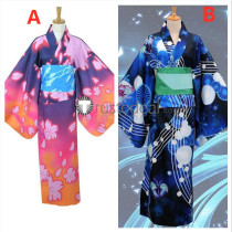 Vocaloid Project DIVA Megurine Luka Hatsune Miku Yukata Style Kimono Cosplay Costume