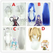 Sekai Saikou no Ansatsusha The World's Finest Assassin Lugh Tuatha De Dia Viekone Maha Tarte Silver Blonde Blue Cosplay Wigs