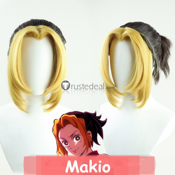 Kimetsu no Yaiba Demon Slayer Tengen Uzui Wife Makio Ponytail Cosplay Wig