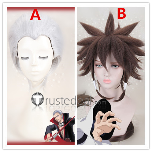 Naruto Indra Otsutsuki Hidan Silver Grey Brown Cosplay Wigs