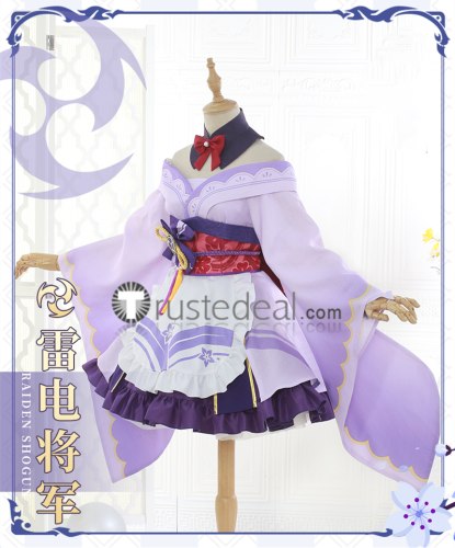 Genshin Impact Raiden Shogun Fanart Maid Cosplay Costume