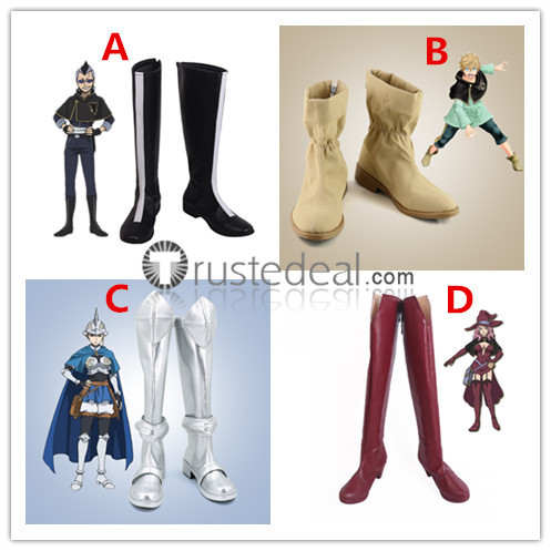 Black Clover Magna Swing Vanessa Enoteca Charlotte Roselei Luck Voltia Black Brown Silver Cosplay Shoes Boots