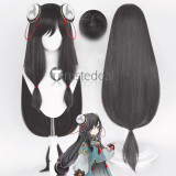 Genshin Impact Concert Drummer Chongyun Child Young Shenhe Greyish Black Blue Cosplay Wigs