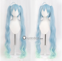 Vocaloid 2017 Snow Miku Hatsune Light Blue Cosplay Wig