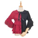 Magic Tea Party Elegant Summer Red Black Lolita Blouse