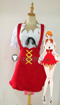 One Piece Cake Island Arc Nami  Pink Red Cosplay Costume