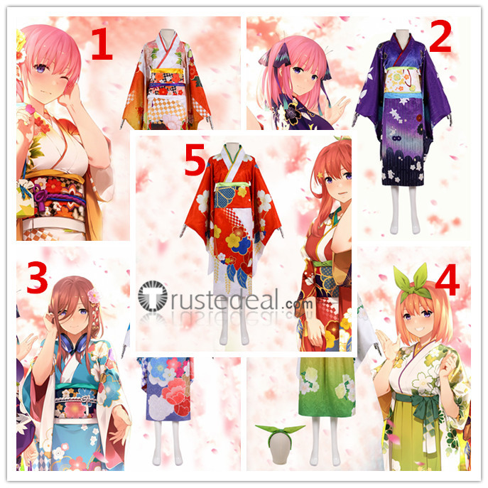 The Quintessential Quintuplets Go-Toubun no Hanayome 5 Equal Brides Ichika  Nino Miku Yotsuba Itsuki Nakano Fuutarou Uesugi Kimono Cosplay Costume