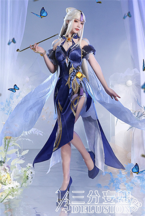 1/3 Delusion Genshin Impact Orchid's Evening Gown Ningguang Cosplay Clothes Set