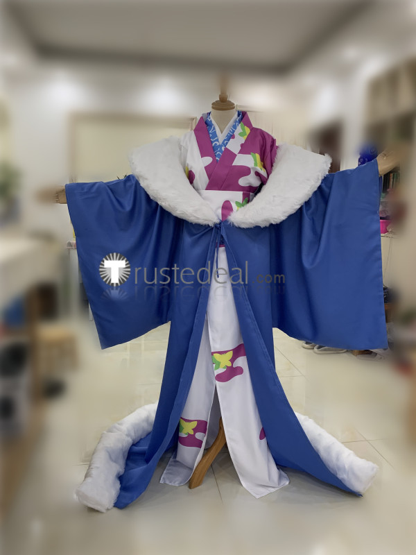 Inuyasha Sesshoumaru's Mother Inu no Kami Blue Kimono Cosplay Costume
