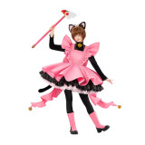 Miaowu Meow House Cardcaptor Sakura Kinomoto Sakura Pink Neko Outfit Cosplay Costume