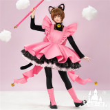 Miaowu Meow House Cardcaptor Sakura Kinomoto Sakura Pink Neko Outfit Cosplay Costume