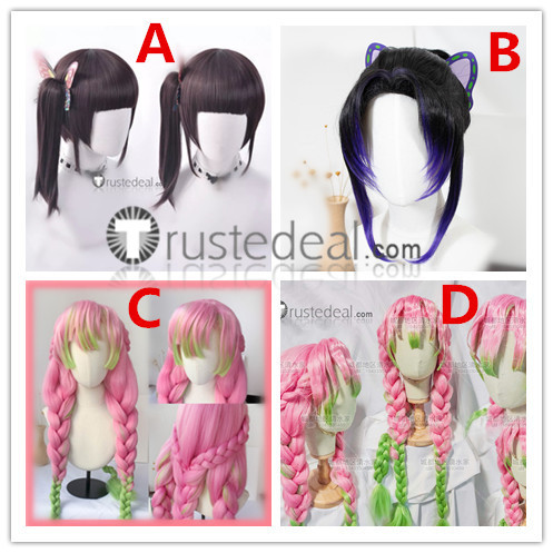 Kimetsu no Yaiba Demon Slayer Kanao Tsuyuri Shinobu Kochou Mitsuri Kanroji Cosplay Wigs