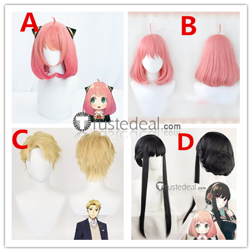 SPY x FAMILY Yor Anya Loid Black Pink Cosplay Wigs