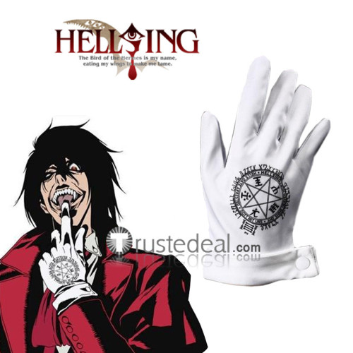 Hellsing Alucard White Gloves Cosplay Props Accessories