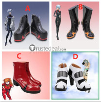 Neon Genesis Evangelion Ayanami Rei Asuka Langley Soryu Red Black Cosplay Boots Shoes