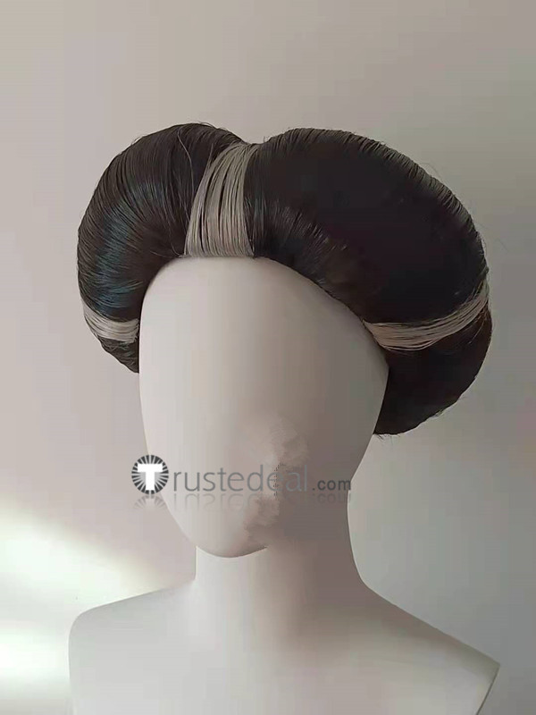 Disney Movie Cinderella Lady Tremaine Black Silver Cosplay Wig