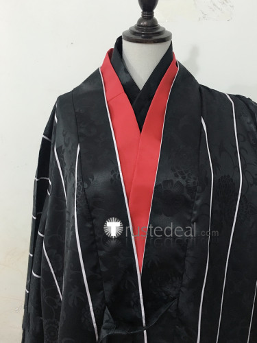 Black Butler Kuroshitsuji YUUKI CHAYA Sebatian Michaelis Black Kimono Cosplay Costume