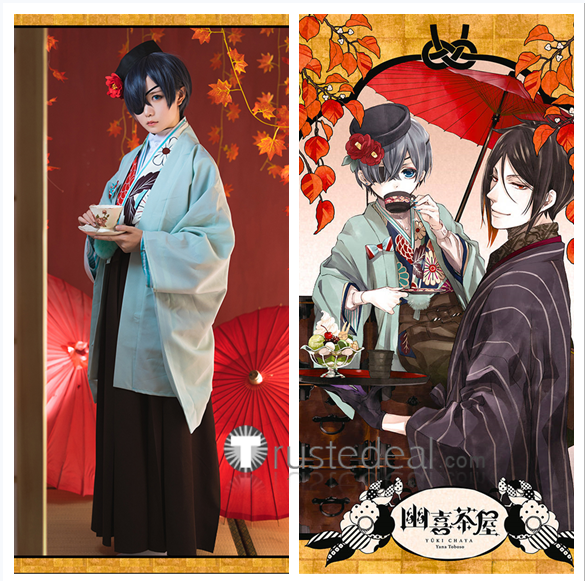 Black Butler Kuroshitsuji YUUKI CHAYA Ciel Phantomhive Kimono Cosplay Costume