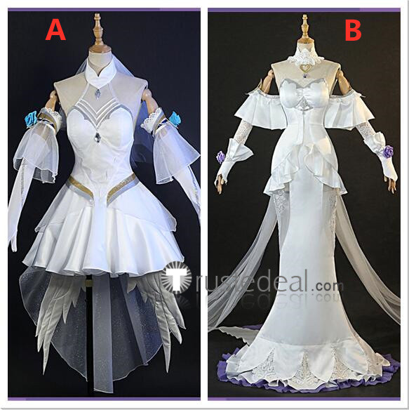 League of Legends LOL Crystal Rose Sona Lux White Dress Cosplay Costume