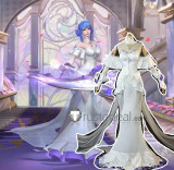 League of Legends LOL Crystal Rose Sona Lux White Dress Cosplay Costume