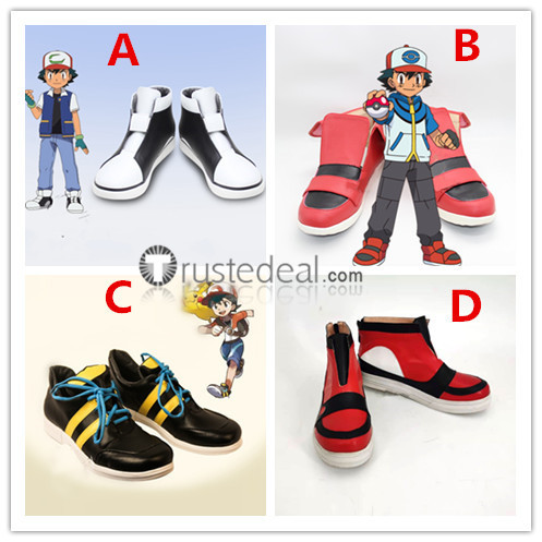 Ketchum Red Black Cosplay Shoes Boots