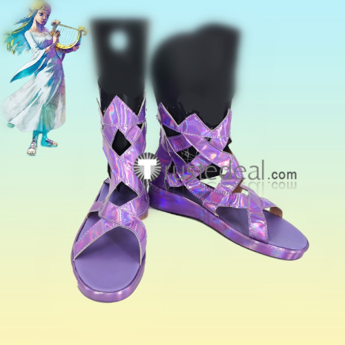 The Legend of Zelda Skyward Sword Zelda Purple Princess Zelda Link Cosplay Shoes Boots