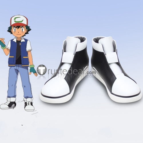 insekt ost Vulkan Pokemon Ash Ketchum Red Black Cosplay Shoes Boots