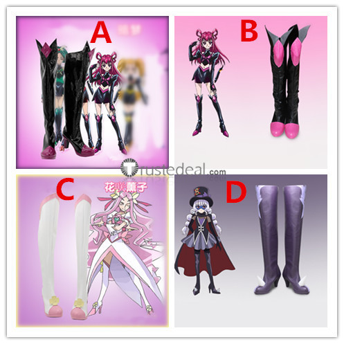 Delicious Party Pretty Cure Kasai Amane Gentlu Dark Dream Cure Flower Pink Purple Cosplay Boots Shoes