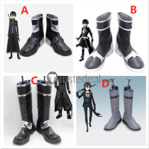 Sword Art Online SAO Kirito Black Cosplay Boots Shoes