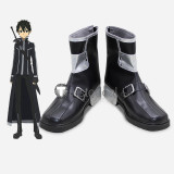 Sword Art Online SAO Kirito Black Cosplay Boots Shoes