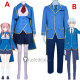 Kinsou no Vermeil Vermeil in Gold Alto Goldfilled Lilia Kudelfate Blue Uniform Cosplay Costumes