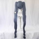 Vocaloid 2022 Racing Miku Hatsune Project Sekai Military Long Grey Green Ponytails Cosplay Wigs