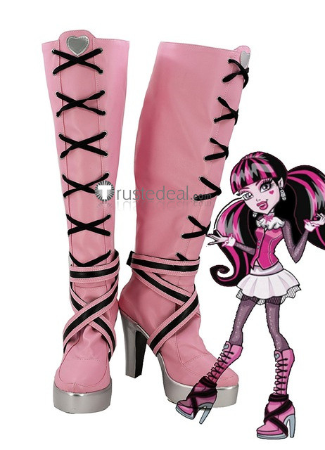 Monster High Draculaura Pink Cosplay Boots Shoes