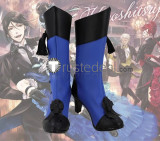 Black Butler Kuroshitsuji Ciel Phantomhive Red Hood Black Blue Cosplay Boots Shoes