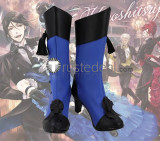 Black Butler Kuroshitsuji Ciel Phantomhive Black Blue Cosplay Boots Shoes