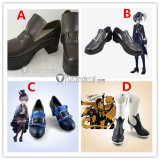 Black Butler Ciel Phantomhive Brown Black Halloween Cosplay Shoes Boots