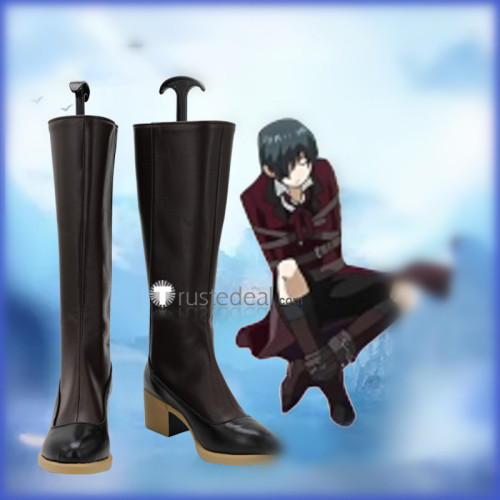 Black Butler Kuroshitsuji Ciel Phantomhive Black Cosplay Boots Shoes